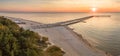 Drone aerial view of Palanga bridge, Lithuania