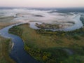 Drone aerial view of river Royalty Free Stock Photo