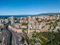 The drone aerial view of San Benigno, Genoa, Italy. Royalty Free Stock Photo