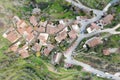 Drone aerial view of traditional old village. Fikardou ancient community Cyprus Royalty Free Stock Photo