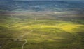 Drone or aerial view on winding wooden path in Cuilcagh Mountain Park Royalty Free Stock Photo