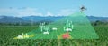 Drone for agriculture, drone use for various fields like research analysis, safety,rescue, terrain scanning technology, monitoring Royalty Free Stock Photo