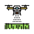drone agriculture farm color icon vector illustration