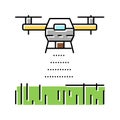 drone agriculture farm color icon vector illustration