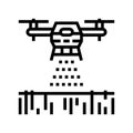 drone agriculture farm line icon vector illustration