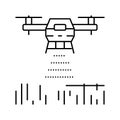 drone agriculture farm line icon vector illustration