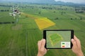 Drone for agriculture, drone use for various fields like research analysis, safety,rescue, terrain scanning technology, monitoring Royalty Free Stock Photo