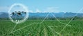 Drone for agriculture, drone use for various fields like research analysis, safety,rescue, terrain scanning technology, monitoring Royalty Free Stock Photo