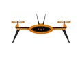 Drone. Air drone hovering. Aerial vehicle. Unmanned aircraft. Modern air gadjet, quadrocopter on remote control. Flat