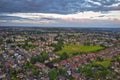 Drone Ariel image of typical urban housing in Yorkshire UK