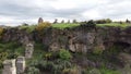 Flight over ancient Aspendos aqueduct