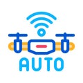 Drone auto return home icon vector outline illustration