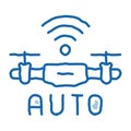 drone auto return home doodle icon hand drawn illustration