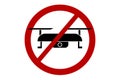 Drone ban zone sign. Copter prohibit symbol. Illustration of a restricted area sign for a camera in the air. Royalty Free Stock Photo