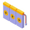 Drone battery pack icon isometric vector. Aerial camera