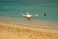 A drone being launched at lower bay beach in the windward islands