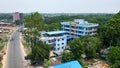 Drone Birds Eye View of buildings landmark of urban landscape skyline dhaka, bangladesh Royalty Free Stock Photo
