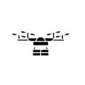 Drone black icon, vector sign on isolated background. Drone concept symbol, illustration