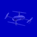 Drone blueprint. 3d rendering