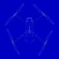 Drone blueprint. 3d rendering