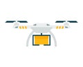 Drone with box isolated icon. Delivery concept.