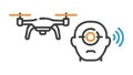 Drone with Brain Waves, Mind Control and Advanced Technology. vector design Generative AI Royalty Free Stock Photo