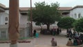 Drone cam films the inner-yard of memorial complex of Bahouddin Naqshband near Bukhara