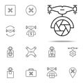 drone with camera icon. Drones icons universal set for web and mobile Royalty Free Stock Photo