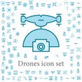 drone with camera icon. drones icons universal set for web and mobile Royalty Free Stock Photo