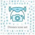 drone with camera icon. drones icons universal set for web and mobile Royalty Free Stock Photo