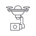 Drone camera icon, linear isolated illustration, thin line vector, web design sign, outline concept symbol with editable Royalty Free Stock Photo