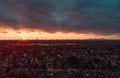 Drone Point of View City of Chicago Skyline Silhouette Royalty Free Stock Photo