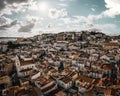 Drone shot of Alfama, Lisbon Royalty Free Stock Photo