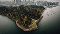 Drone captures beauty in nature, city life below generative AI