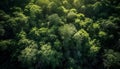 Drone captures tranquil beauty in nature high above mountain range generated by AI