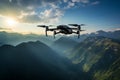 Drone Capturing Breathtaking Mountain Sunrise Royalty Free Stock Photo