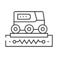 drone charging autonomous delivery line icon vector illustration