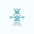 drone with chemical elements field outline icon