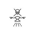 drone with chemical elements icon. Element of drones for mobile concept and web apps illustration. Thin line icon for website desi