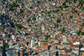 Drone, close up shot of favela in Rio de Janeiro Brazil