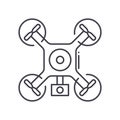 Drone concept icon, linear isolated illustration, thin line vector, web design sign, outline concept symbol with Royalty Free Stock Photo