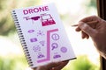 Drone concept on a notepad