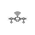 Drone connection icon. Simple line, outline vector of artificial Intelligence icons for ui and ux, website or mobile Royalty Free Stock Photo