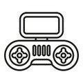 Drone control joystick icon outline vector. Mobile smart remote