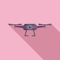 Drone control vehicle icon flat vector. Ai robot camera