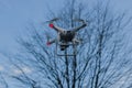 Drone is controlled and fly in the air Royalty Free Stock Photo