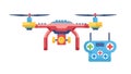 Drone with Controller Technology, UAV Operation Vector Graphic Design, vector design Generative AI Royalty Free Stock Photo