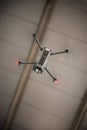 Drone copter with digital camera make photo and video