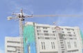 Drone copter flying with digital camera.Drone with high resolution digital camera over construction site Royalty Free Stock Photo