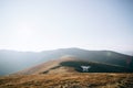 Drone copter flying with digital camera in mountains Royalty Free Stock Photo